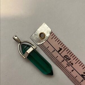 Emerald Green‎ Crystal Necklace with Silver Accents